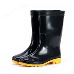 抢险防洪橡胶雨鞋橡胶高筒防砸雨靴防滑牛筋底长筒成人雨靴