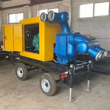 防汛抢险柴油机水泵1500立方移动式防汛排涝泵车柴油移动泵车