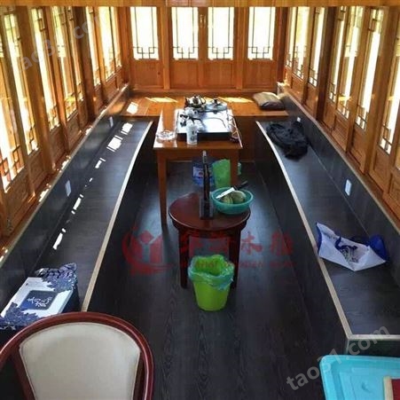 华海木船现货 供应8米画舫船 水上餐饮观光游船 餐饮船