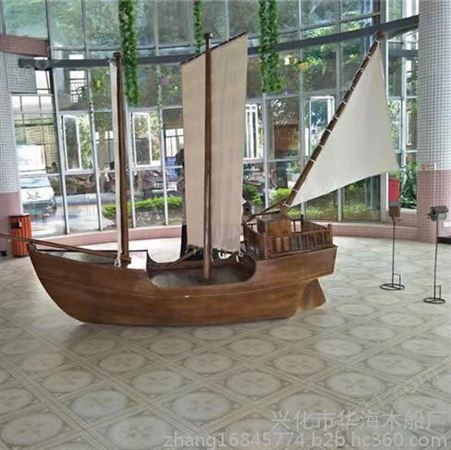 华海 欧式木船 地中海风格装饰船 海盗船 手划观光船 室内餐饮船 欢迎咨询
